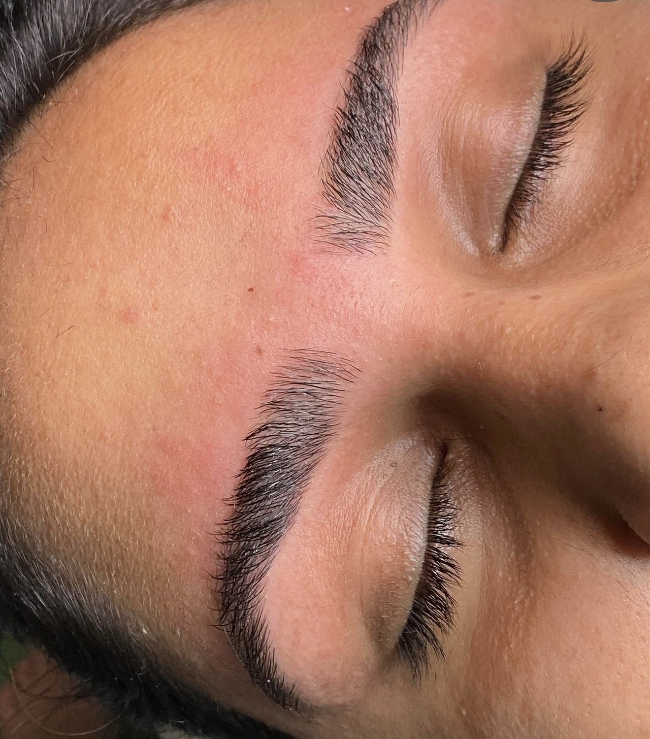 Freshly shaped and tinted eyebrows